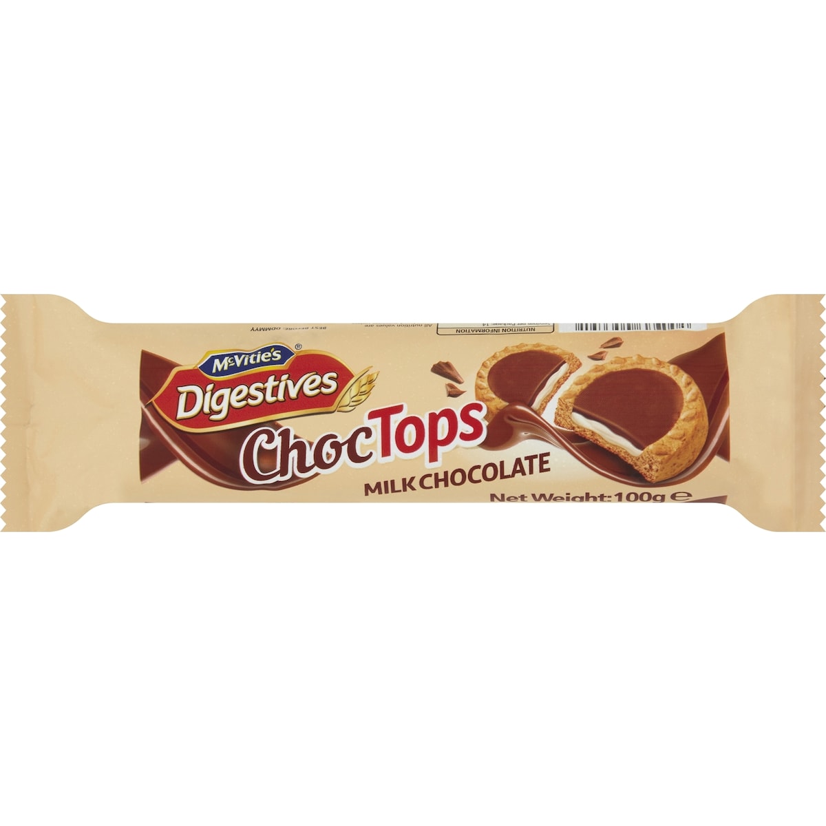 Fruitco McVitie's Digestives Choc Tops Milk Chocolate 100g