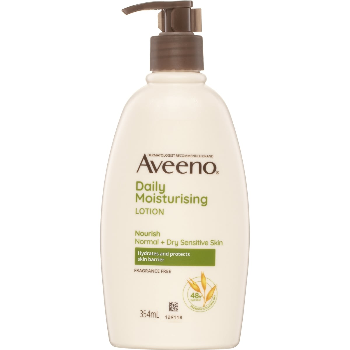 Fruitco Aveeno Daily Moisturising Body Lotion Fragrance Free Sensitive Skin 354ml