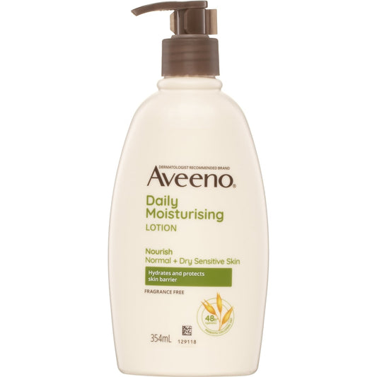 Fruitco Aveeno Daily Moisturising Body Lotion Fragrance Free Sensitive Skin 354ml