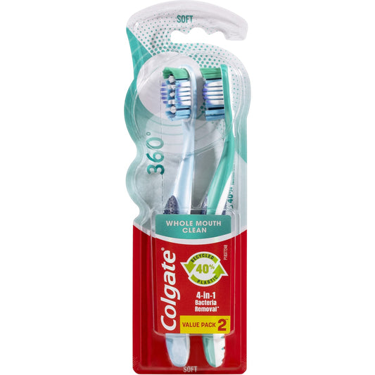 Fruitco Colgate Toothbrush 360 - Soft Value Pack 2 Pack