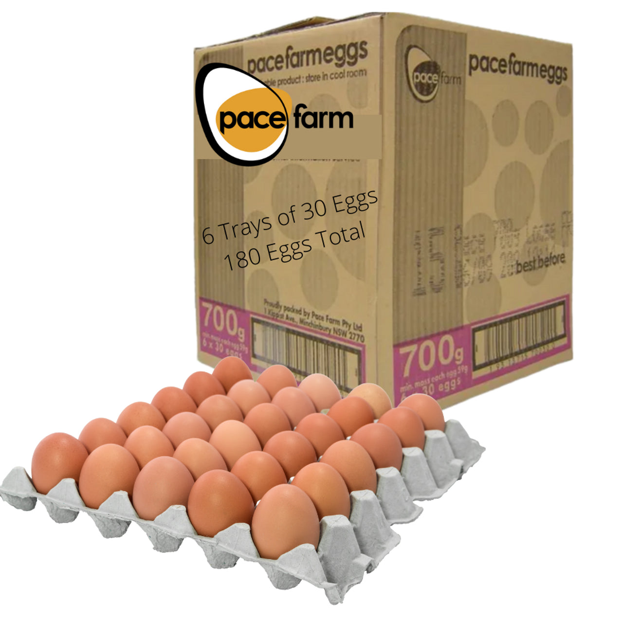 Fruitco 30 x Farm Fresh Eggs 700g Box (15 Dozen)
