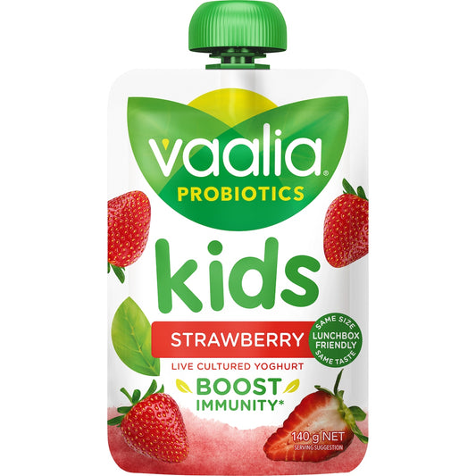 Fruitco Vaalia Kids Probiotic Yoghurt Pouch Strawberry 140g