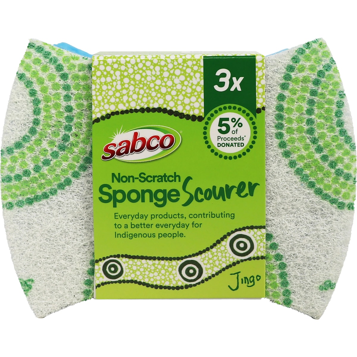 Fruitco Sabco Jingo Non Scratch Sponge Scourer 3 Pack