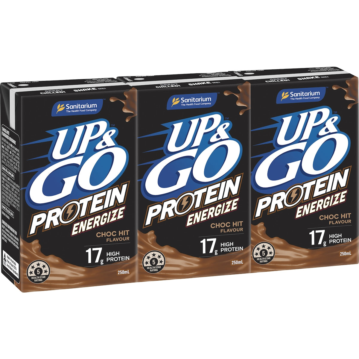 Fruitco Sanitarium Up&Go Protein Energize Choc 250ml x3 Pack