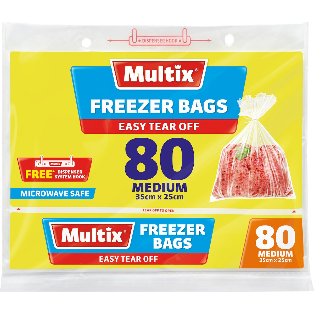 Fruitco Multix Easy Tear Off Freezer Bags Medium 80 Pack