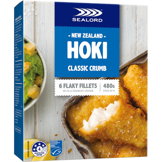 Fruitco Sealord Hoki Fillets Classic Crumb 480g