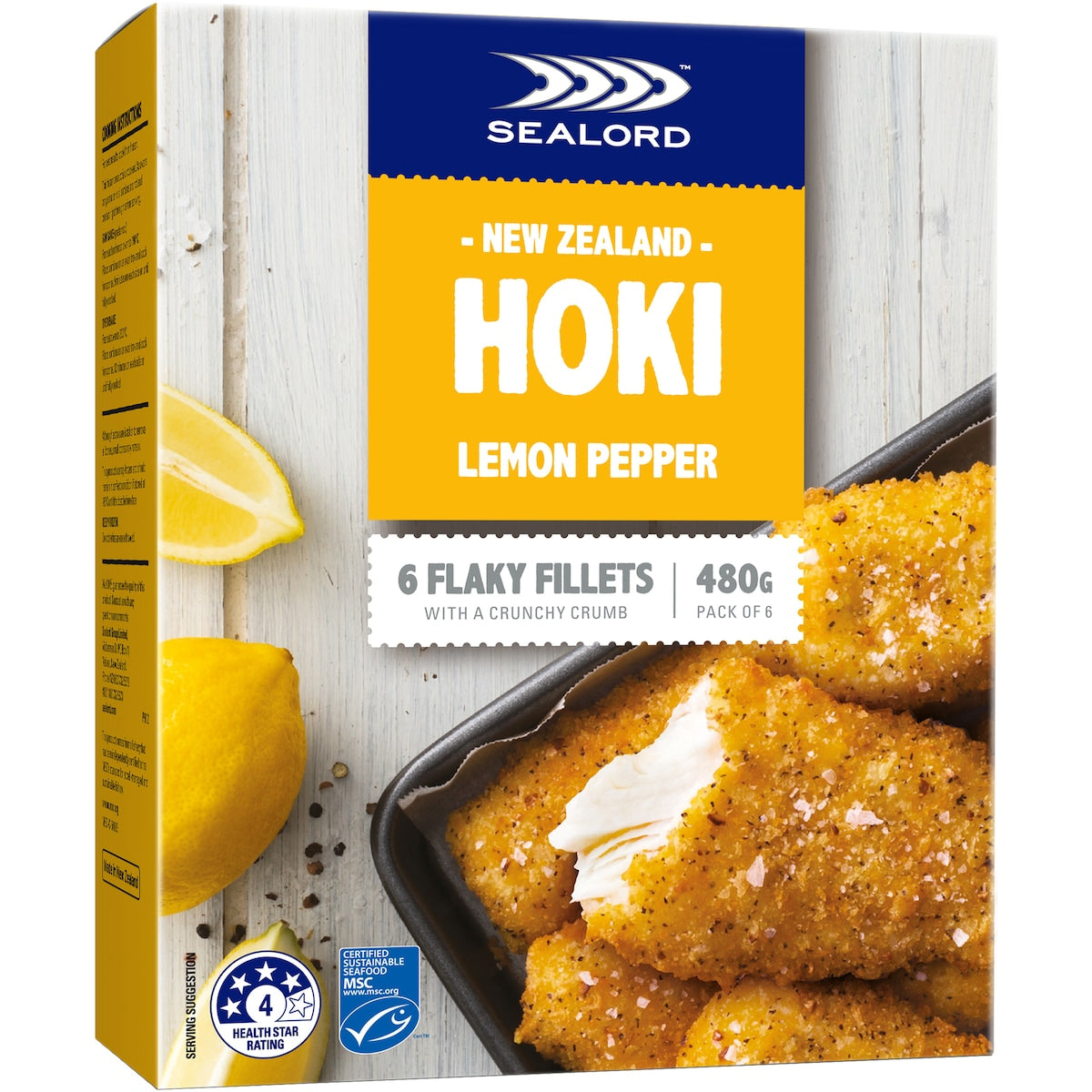 Fruitco Sealord Hoki Fillets Lemon Pepper 480g