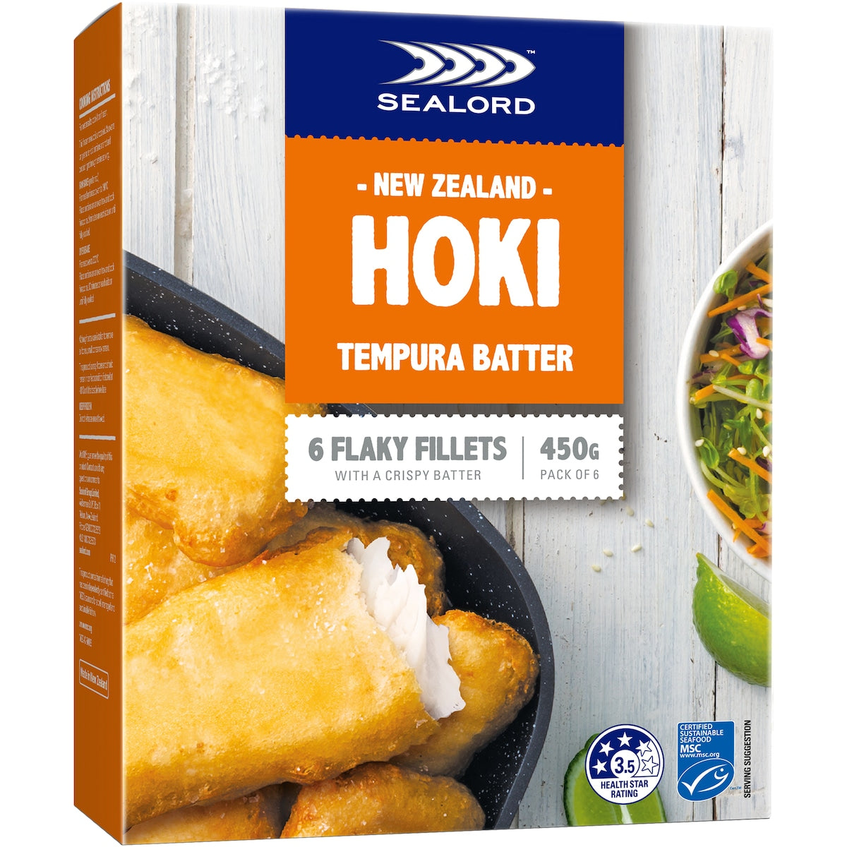 Fruitco Sealord Hoki Fillets Tempura Battered 450g