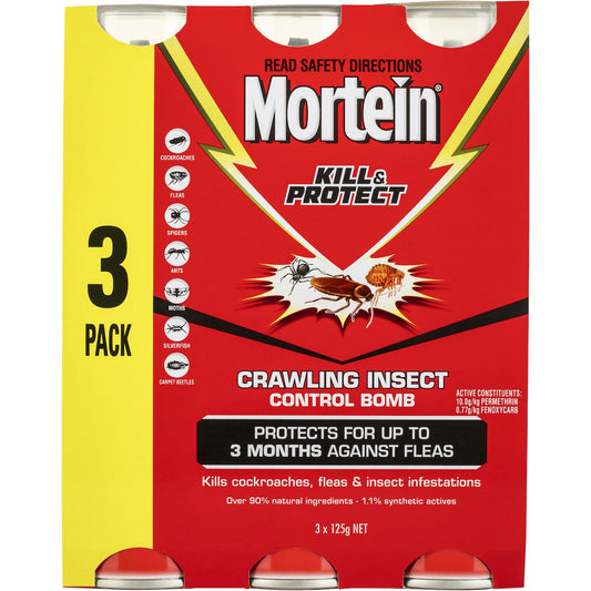Fruitco Mortein Kill & Protect Diy Crawling Insect Control Bomb 3 Pack