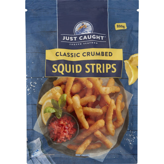 Fruitco Just Caught Classic Crumbed Squid Strips 800g