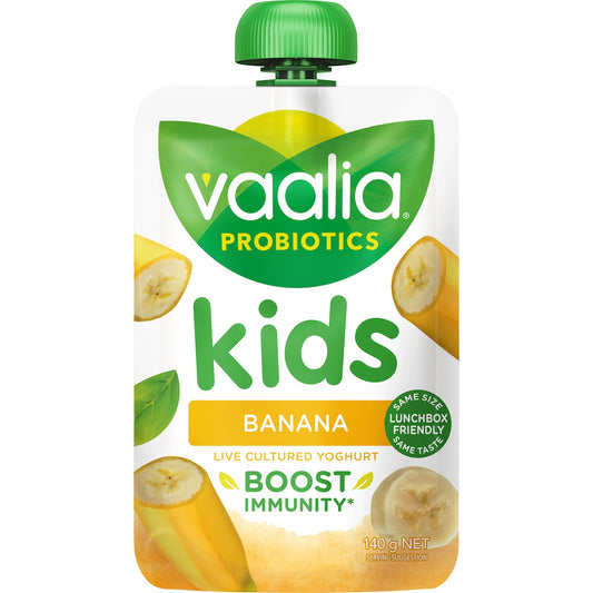 Fruitco Vaalia Kids Probiotic Yoghurt Pouch Banana 140g