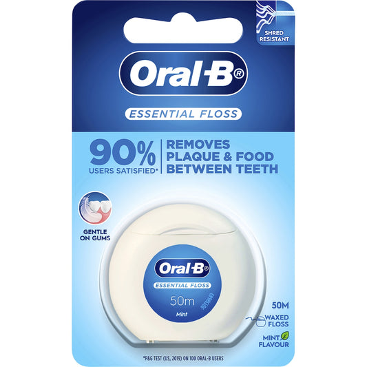 Fruitco Oral-B Essential Waxed 50m Dental Floss Fresh Mint each