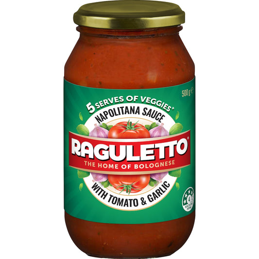 Fruitco Raguletto Napolitana Bolognese Pasta Sauce With Tomato & Garlic 500g