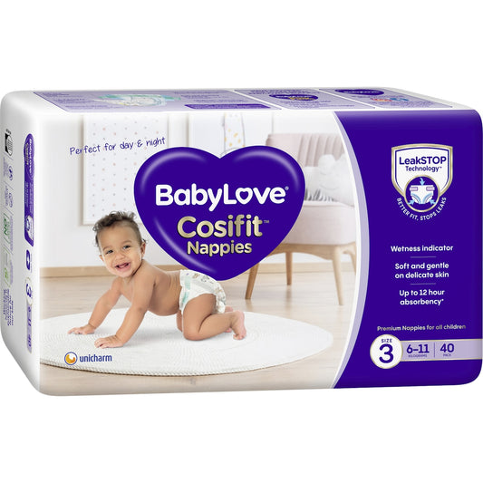 Fruitco Babylove Cosifit Nappies Size 3 (6-11kg) 40 Pack