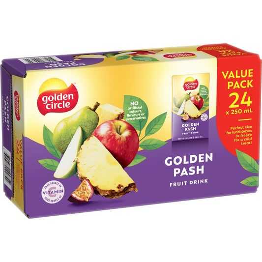 Fruitco Golden Circle Fruit Drinks Lunch Box Poppers Multipack Golden Pash