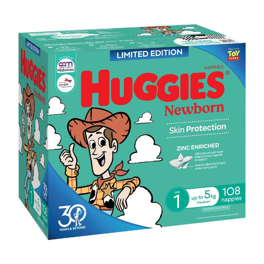 Fruitco Huggies Newborn Nappies Size 1 (Up To 5kg) 108 Pack
