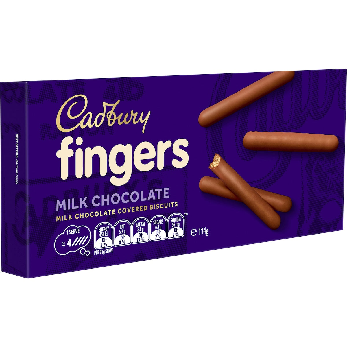 Fruitco Cadbury Fingers Milk Chocolate Biscuits 114g