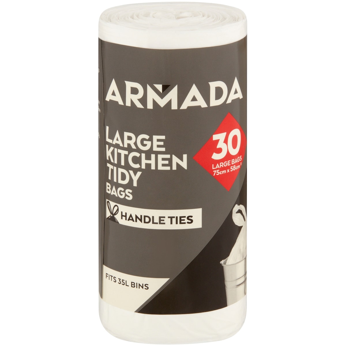 Fruitco Armada Kitchen Tidy Bags With Handles Large Roll 30 Pack
