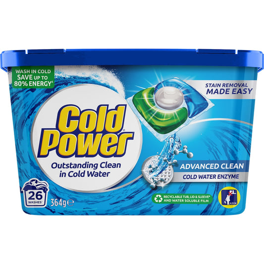 Fruitco Cold Power Advanced Clean Laundry Capsules Washing Detergent 26 pack