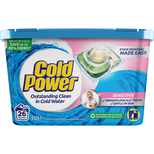 Fruitco Cold Power Sensitive Laundry Capsules Washing Detergent 26 pack