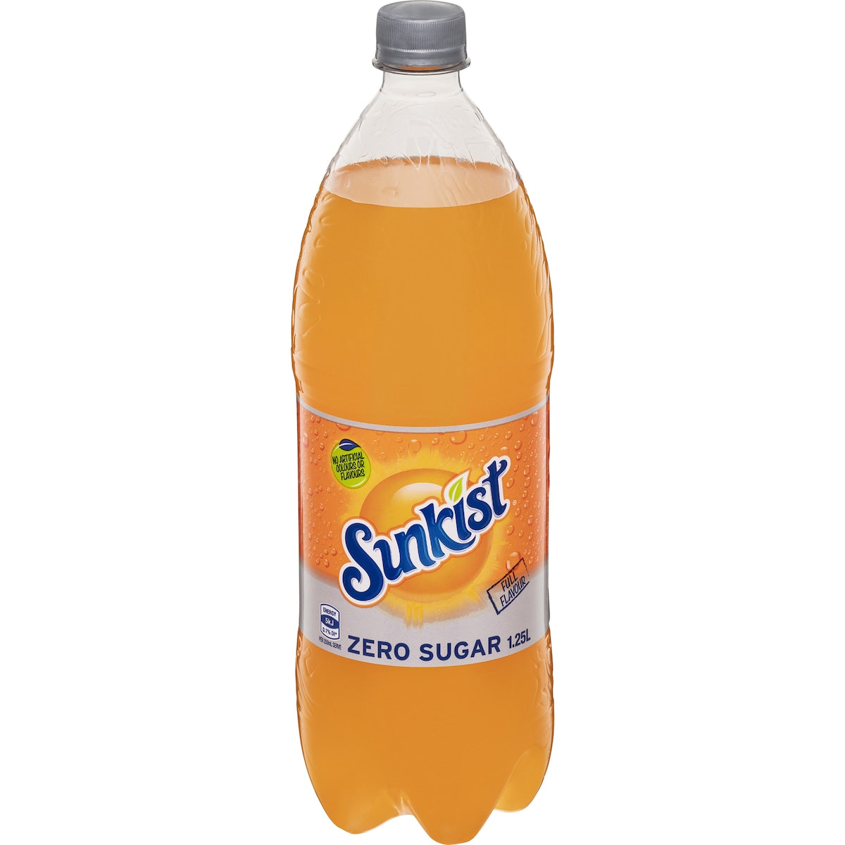 Fruitco Sunkist Zero Sugar Orange Soft Drink Bottle Sugar Free 1.25l
