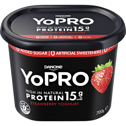 Fruitco YoPRO Danone High Protein Yoghurt No Added Sugar Strawberry 700g