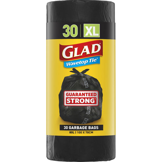 Fruitco Glad Wavetop Garbage Bag 80 Litres 30 Pack