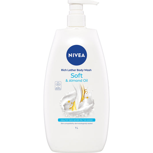 Fruitco Nivea Rich Lather Soft & Almond Oil Body Wash & Shower Gel 1l