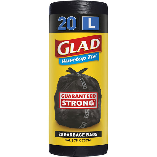 Fruitco Glad Garbage Bags Wavetop 56l 20 Pack