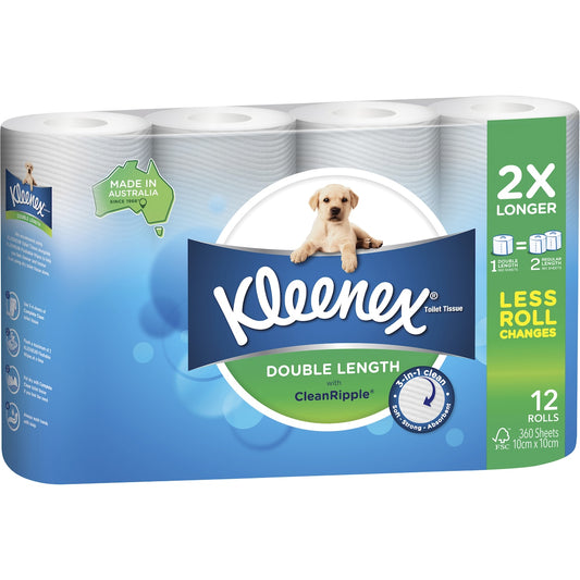 Fruitco Kleenex Complete Clean Double Length Toilet Paper