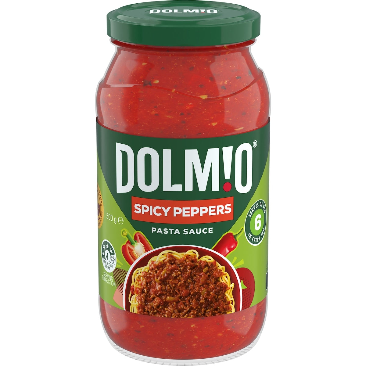 Fruitco Dolmio Extra Spicy Peppers Tomato Pasta Sauce 500g