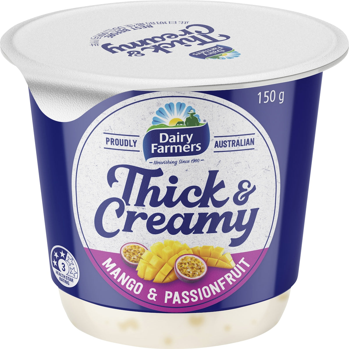 Fruitco Dairy Farmers Thick & Creamy Mango & Passionfruit Yoghurt 150g