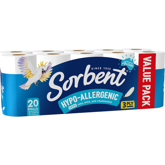 Fruitco Sorbent Toilet Tissue Hypo Allergenic 20 Pack