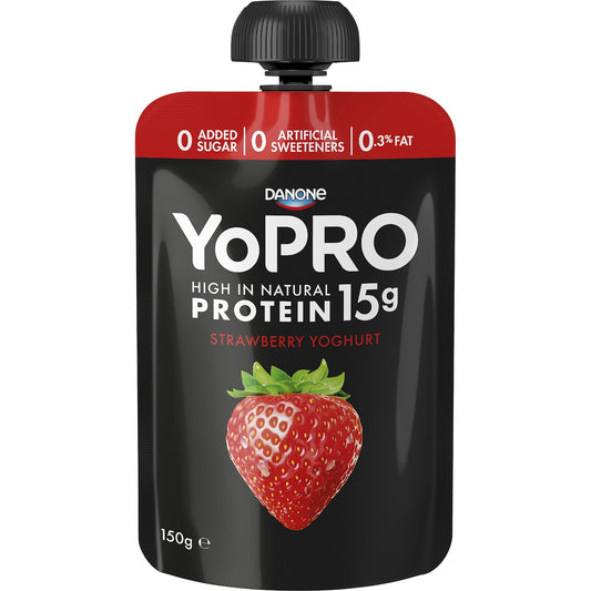 Fruitco YoPRO High Protein Yoghurt Pouch No Added Sugar Strawberry 150g