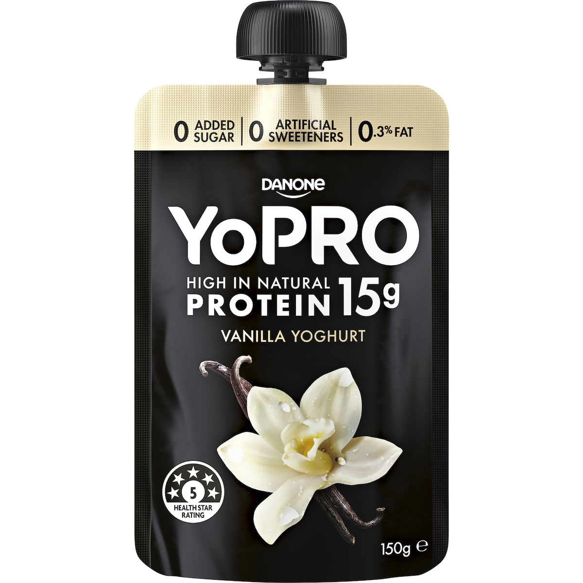 Fruitco YoPRO High Protein Yoghurt Pouch No Added Sugar Vanilla 150g