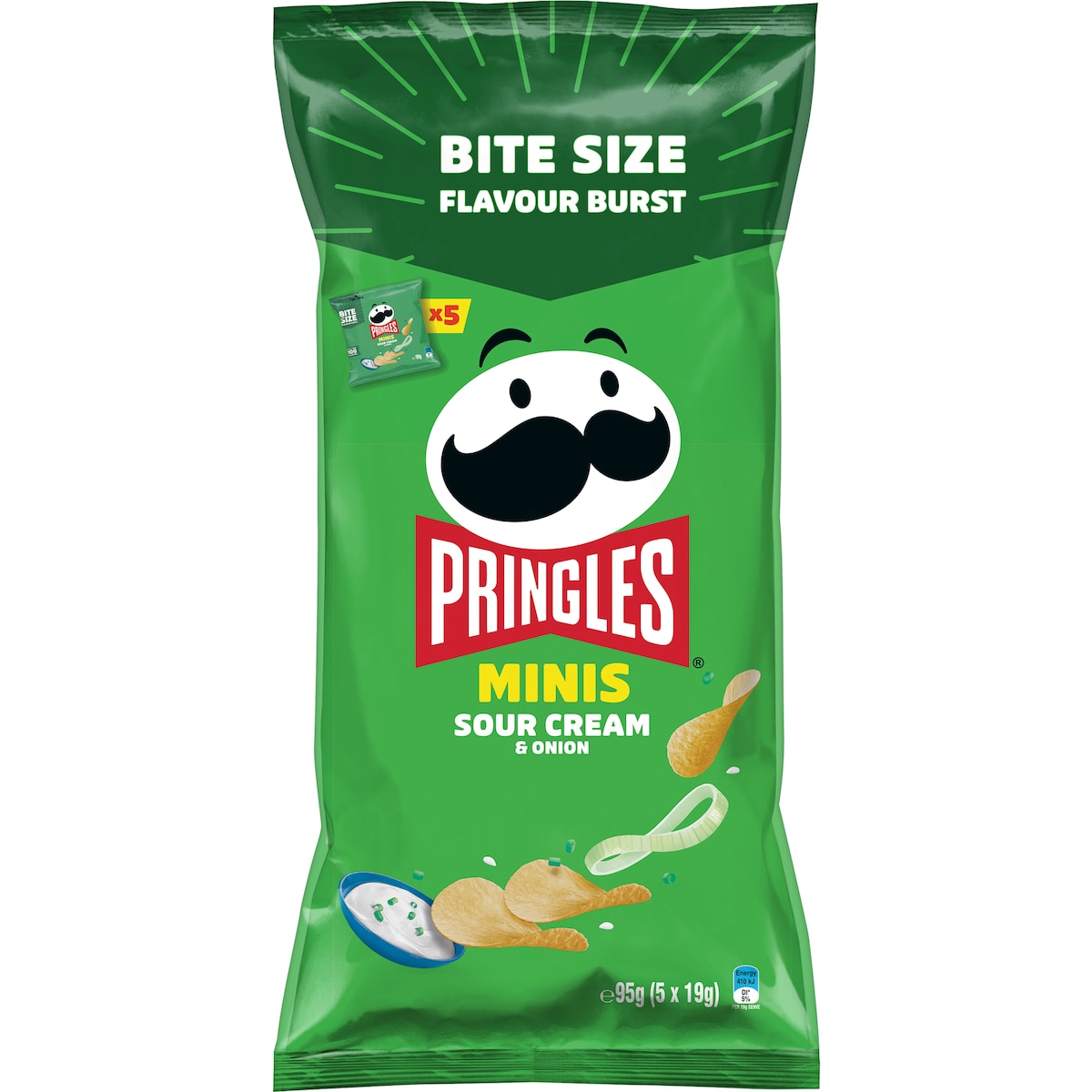 Fruitco Pringles Minis Multipack Sour Cream & Onion Potato Chips 5 pack