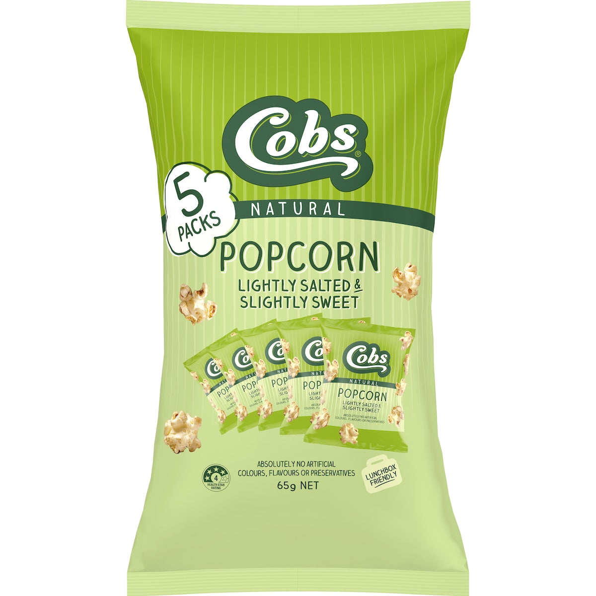 Fruitco Cobs Popcorn Lightly Salted Slightly Sweet Gluten Free 5 Pack