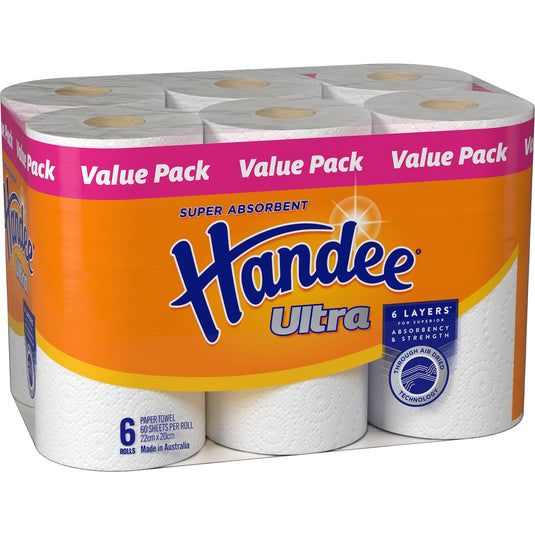 Fruitco Handee Ultra Paper Towel Rolls 6 pack