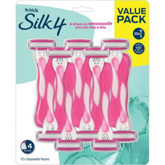 Fruitco Schick Silk 4 Disposable Razors 10 pack