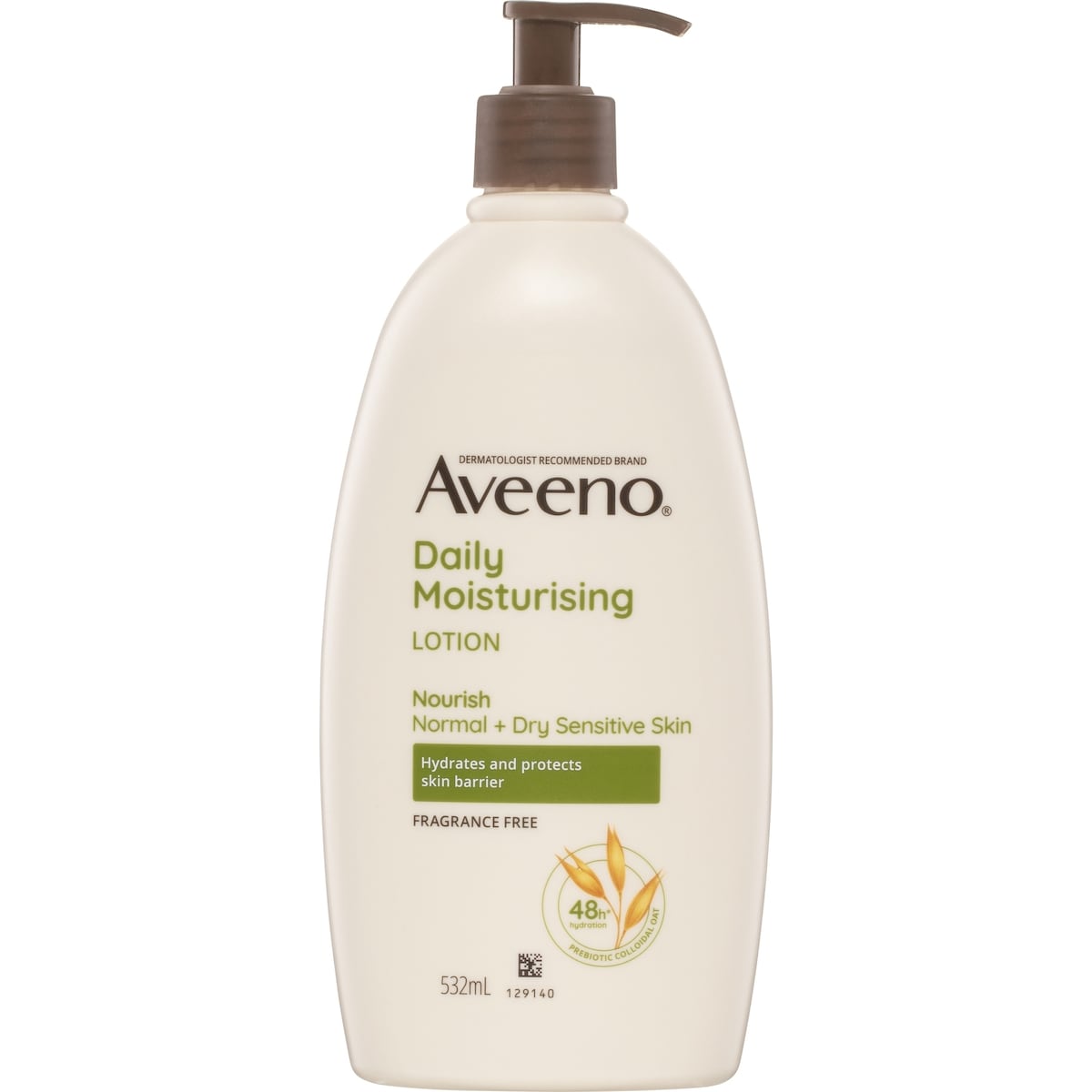 Fruitco Aveeno Daily Moisturising Body Lotion Fragrance Free Sensitive Skin 532ml