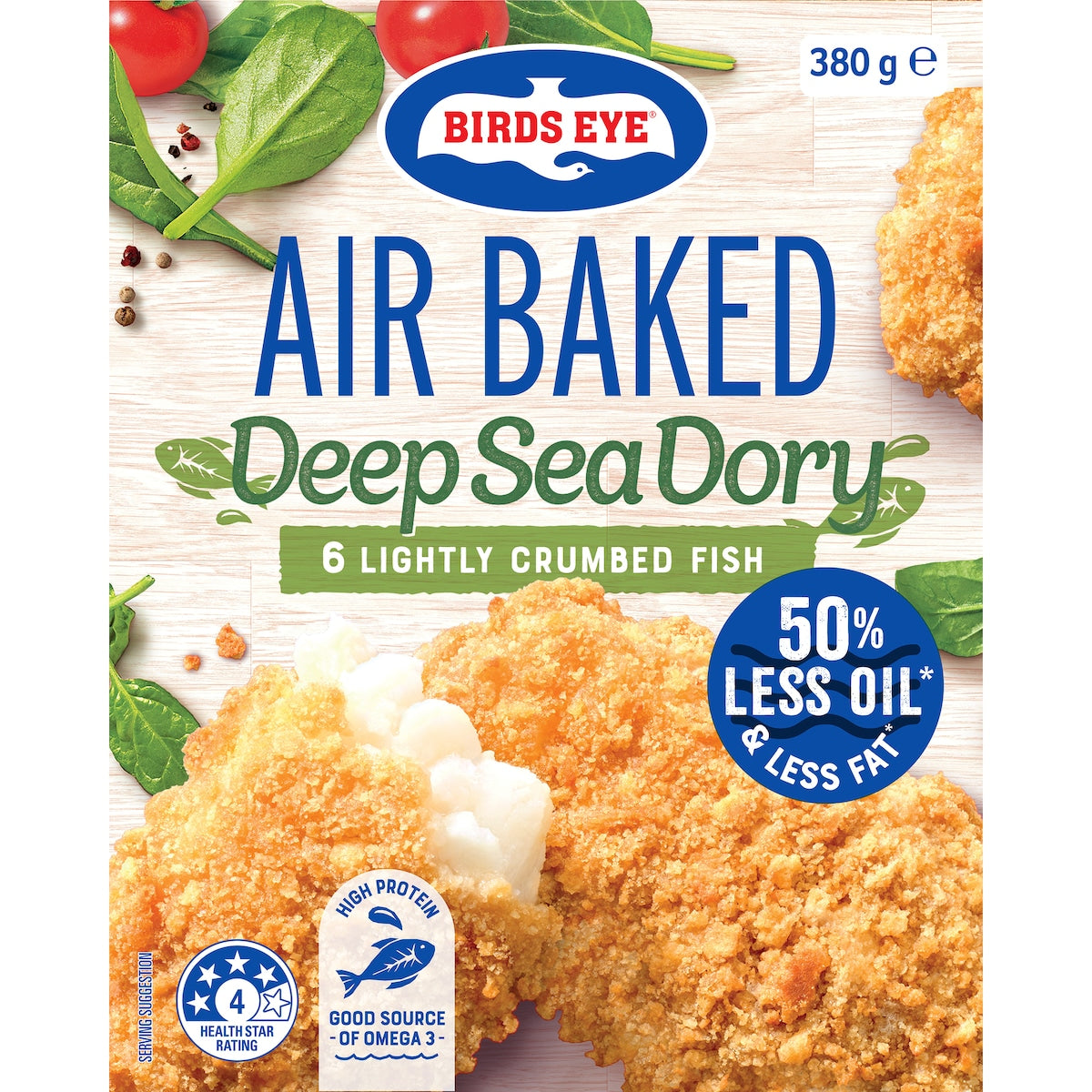 Fruitco Birds Eye Air Baked Deep Sea Dory Crumbed Fish 380g