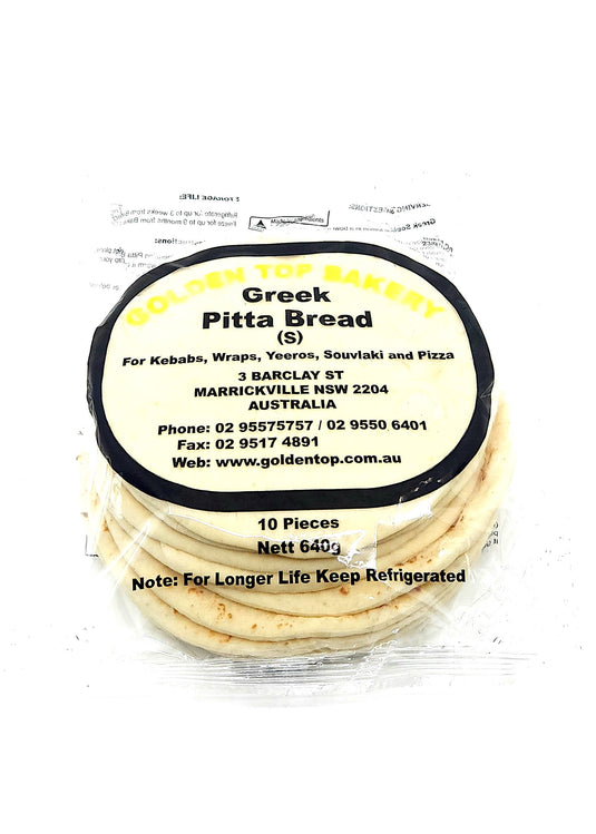 Fruitco Golden Top Greek Pitta Bread Small 10 Pieces (Box of 12)