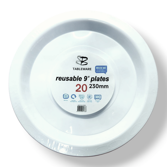 Butterfly 20 Plastic Dinner 9inch Plates 230mm